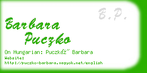 barbara puczko business card
